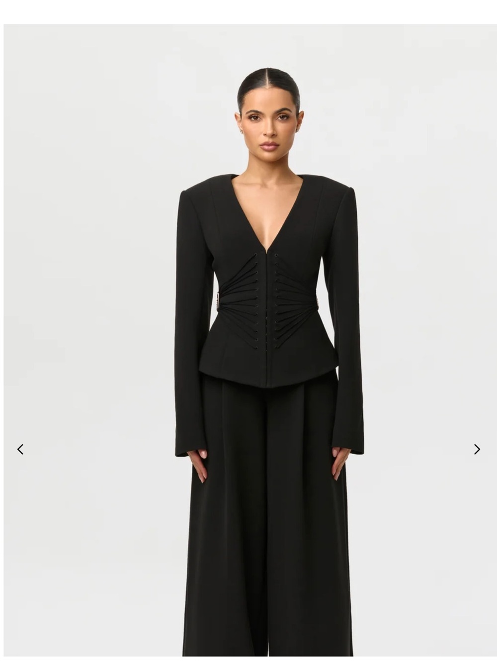 Women's corset, blazer Black Long Sleeve